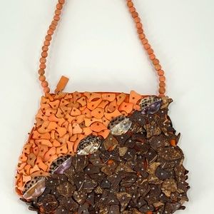 MIDO Collection Coconut Shell and Seashell Handbag